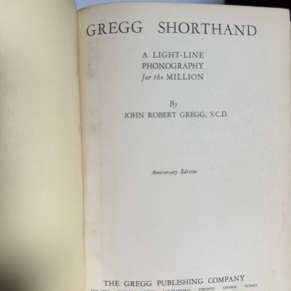 Gregg Shorthand Anniversary Edition Hardcover Vintage Book Business Writing 1929 - Picture 9 of 14